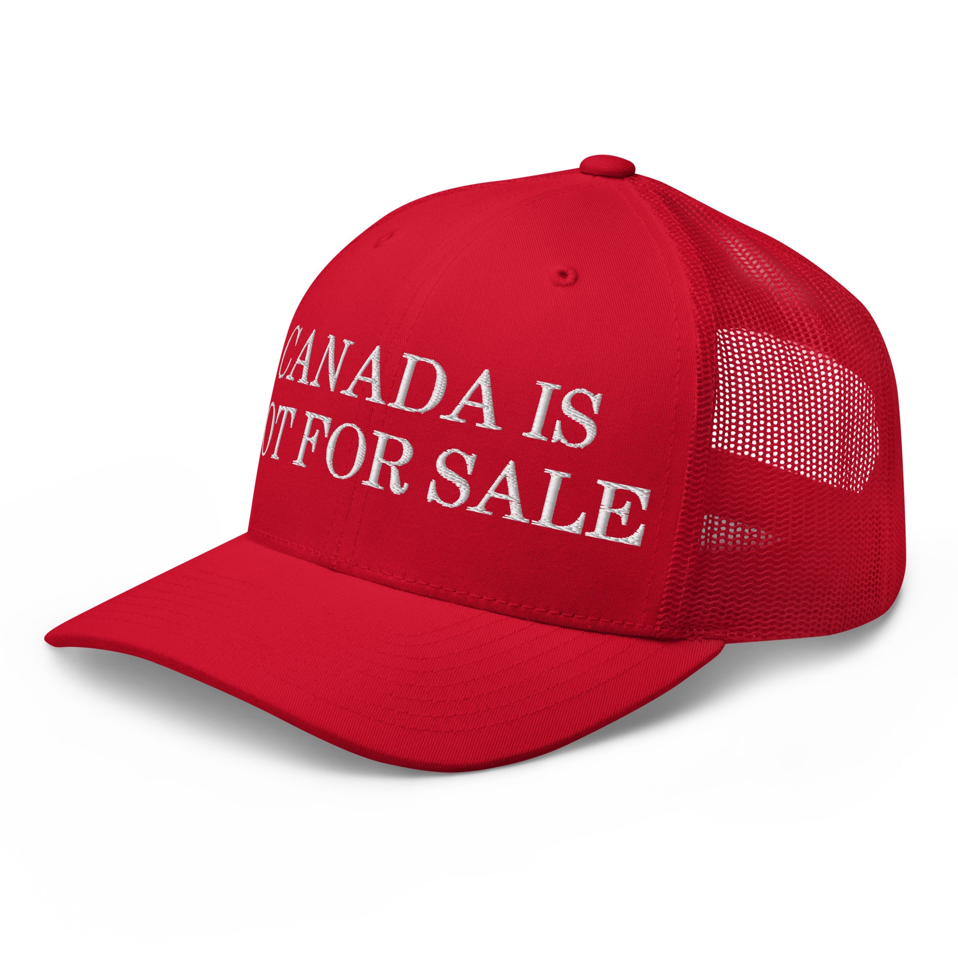 Canada is not for Sale Embroidered Mesh Trucker Hat Red