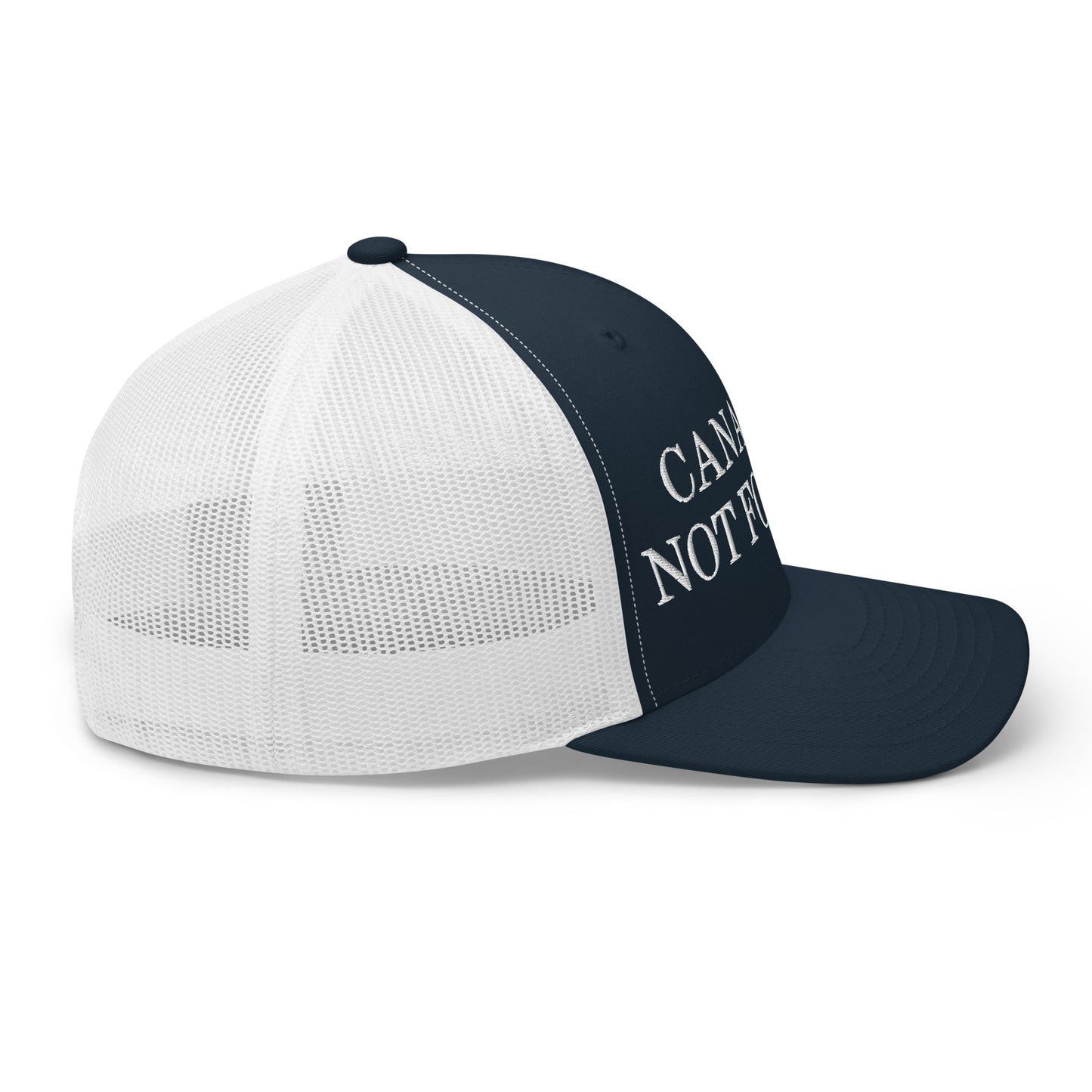 Canada is not for Sale Embroidered Mesh Trucker Hat Navy White