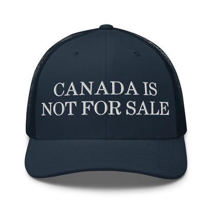 Canada is not for Sale Embroidered Mesh Trucker Hat Navy