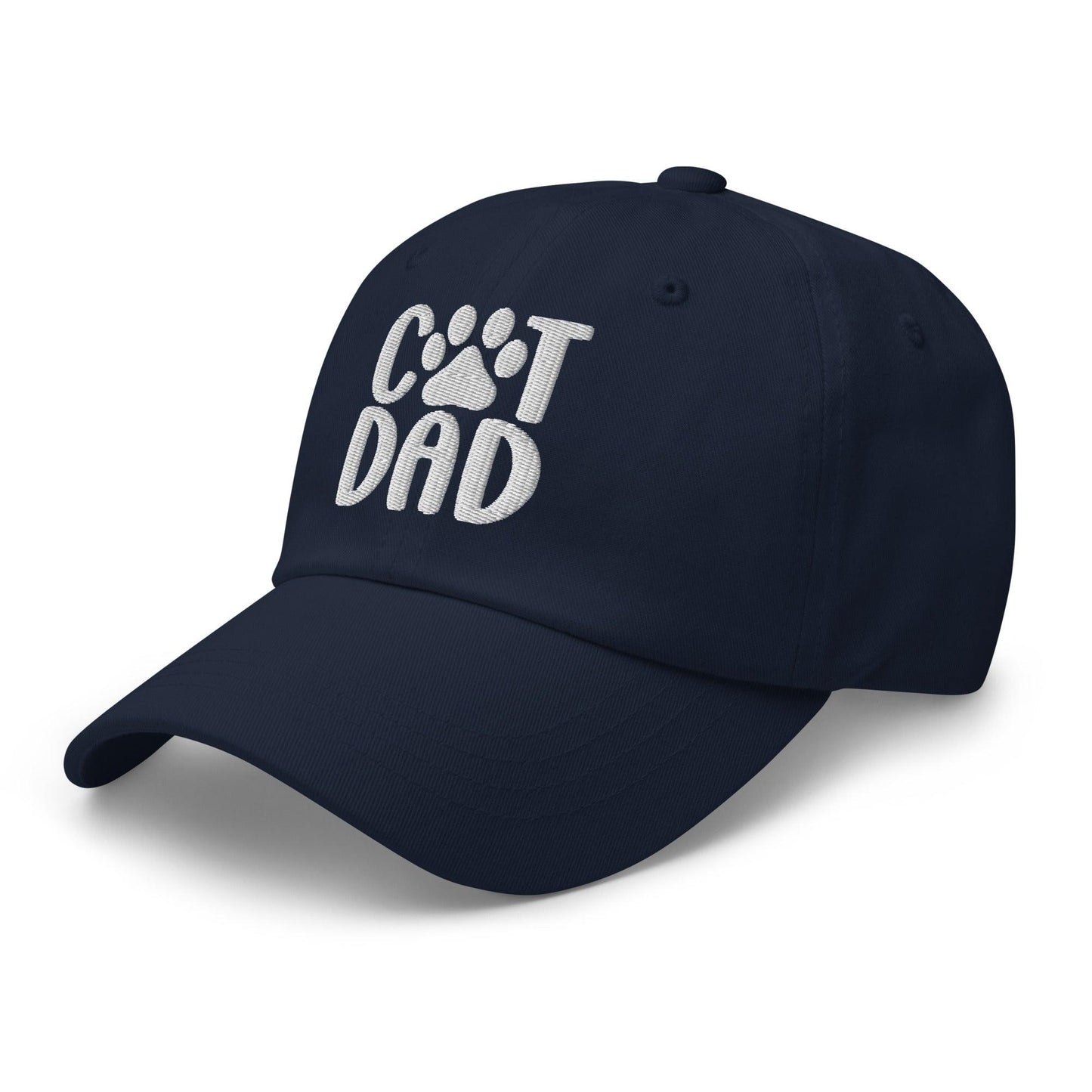 Cat Dad Embroidered Dad Hat Navy