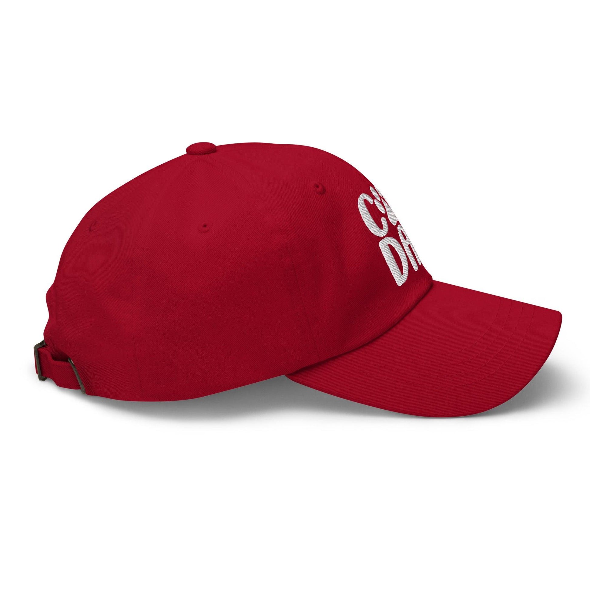 Cat Dad Embroidered Dad Hat Cranberry