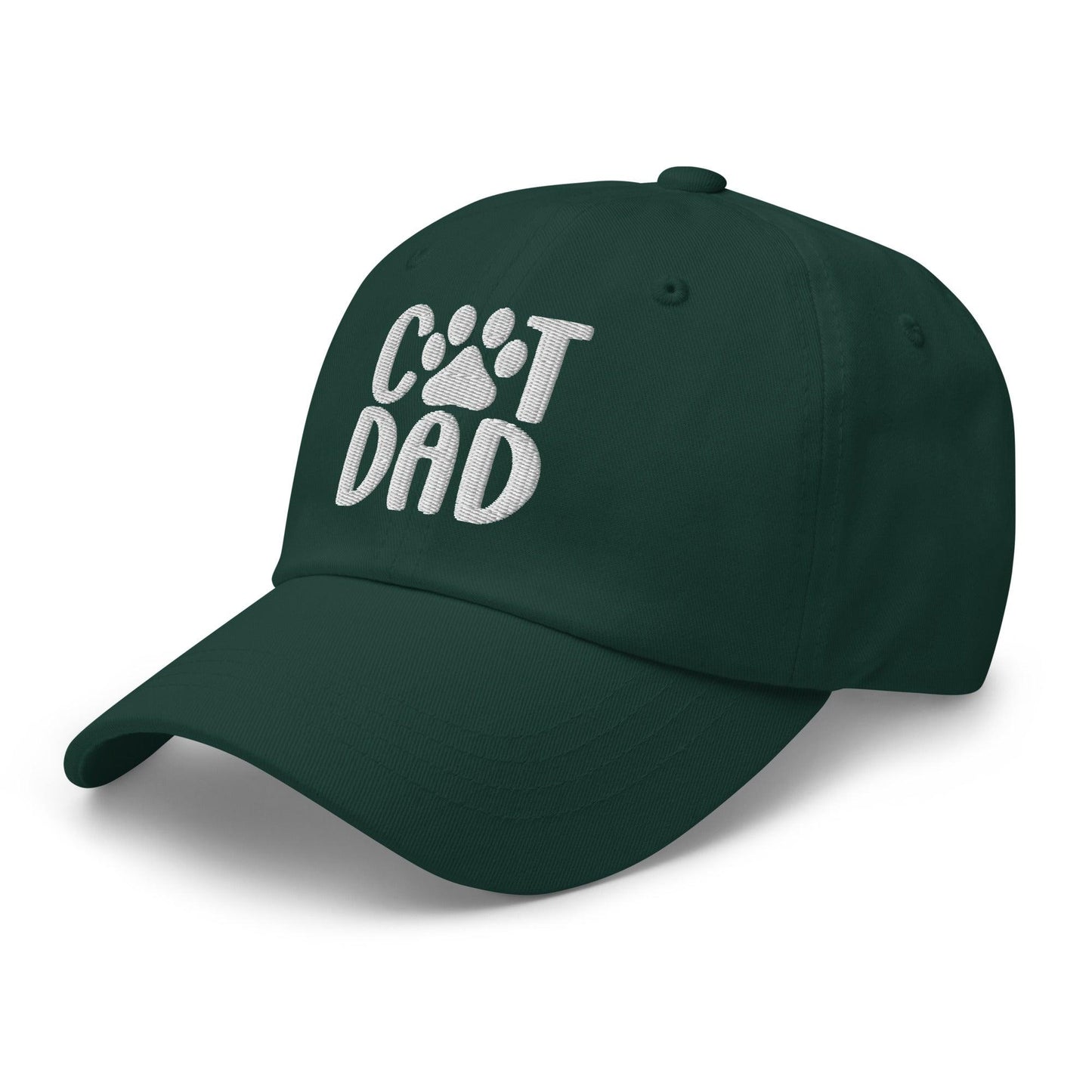 Cat Dad Embroidered Dad Hat Spruce