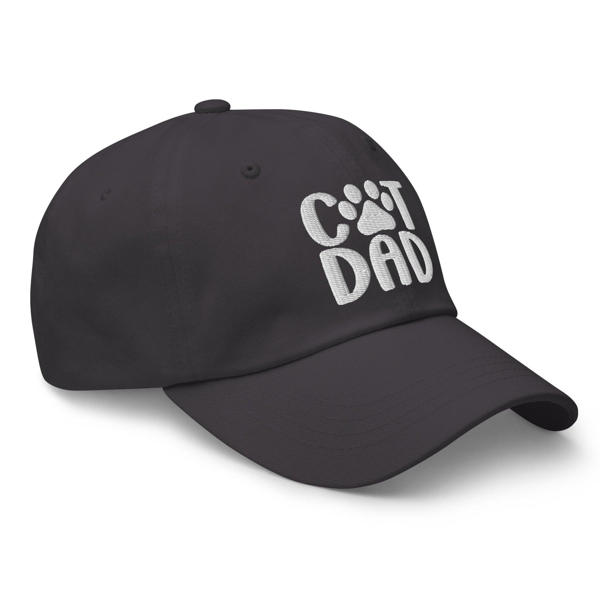 Cat Dad Embroidered Dad Hat Dark Grey