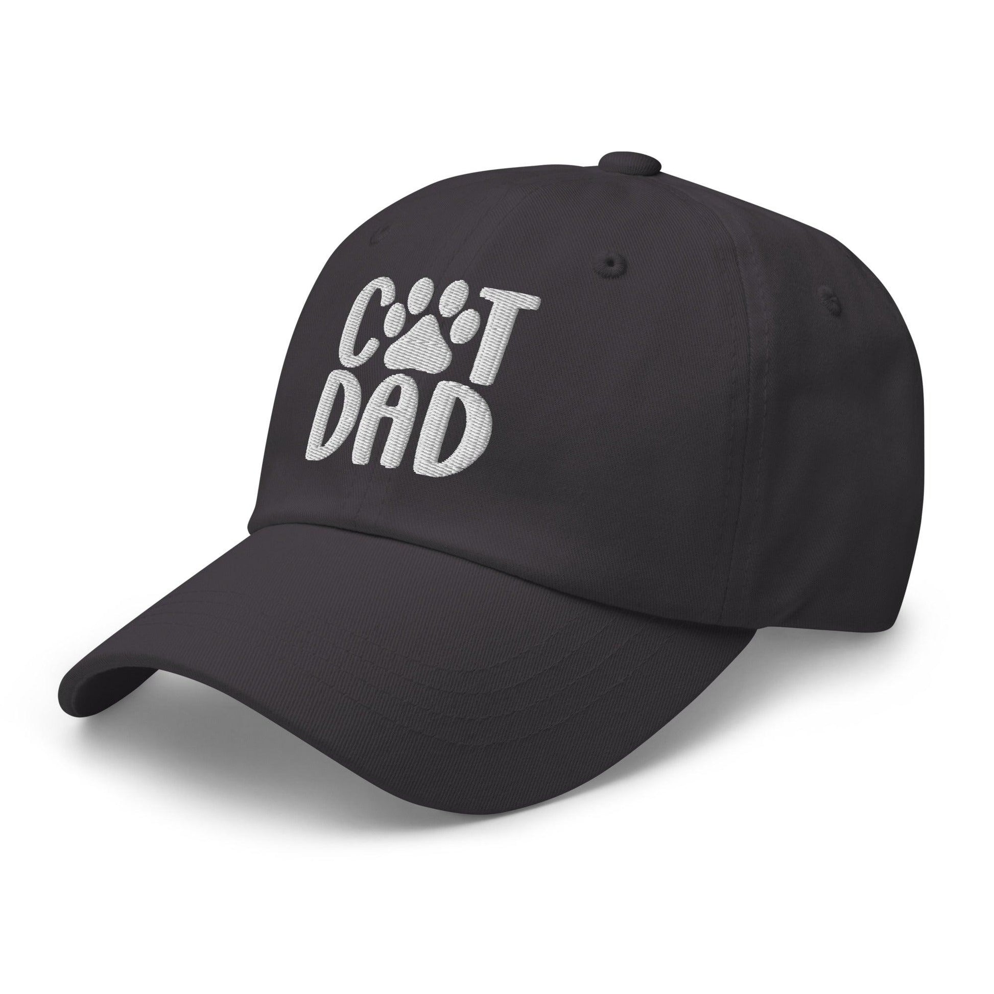 Cat Dad Embroidered Dad Hat Dark Grey