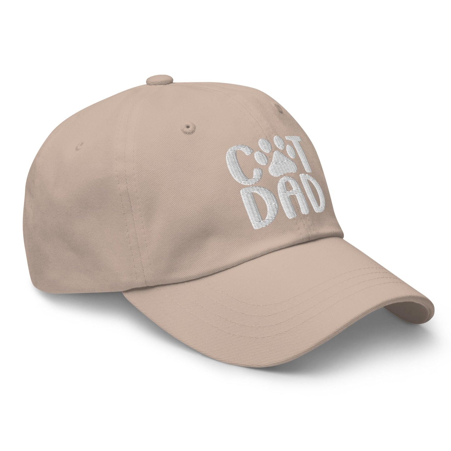 Cat Dad Embroidered Dad Hat Stone