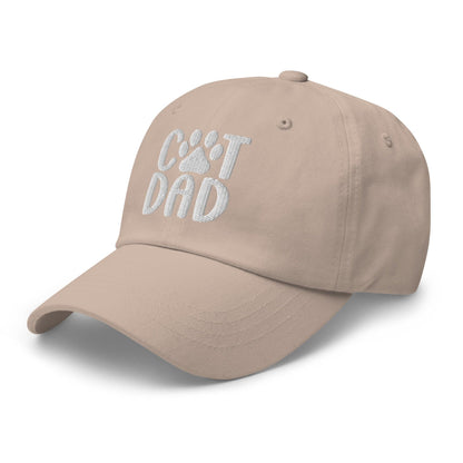 Cat Dad Embroidered Dad Hat Stone