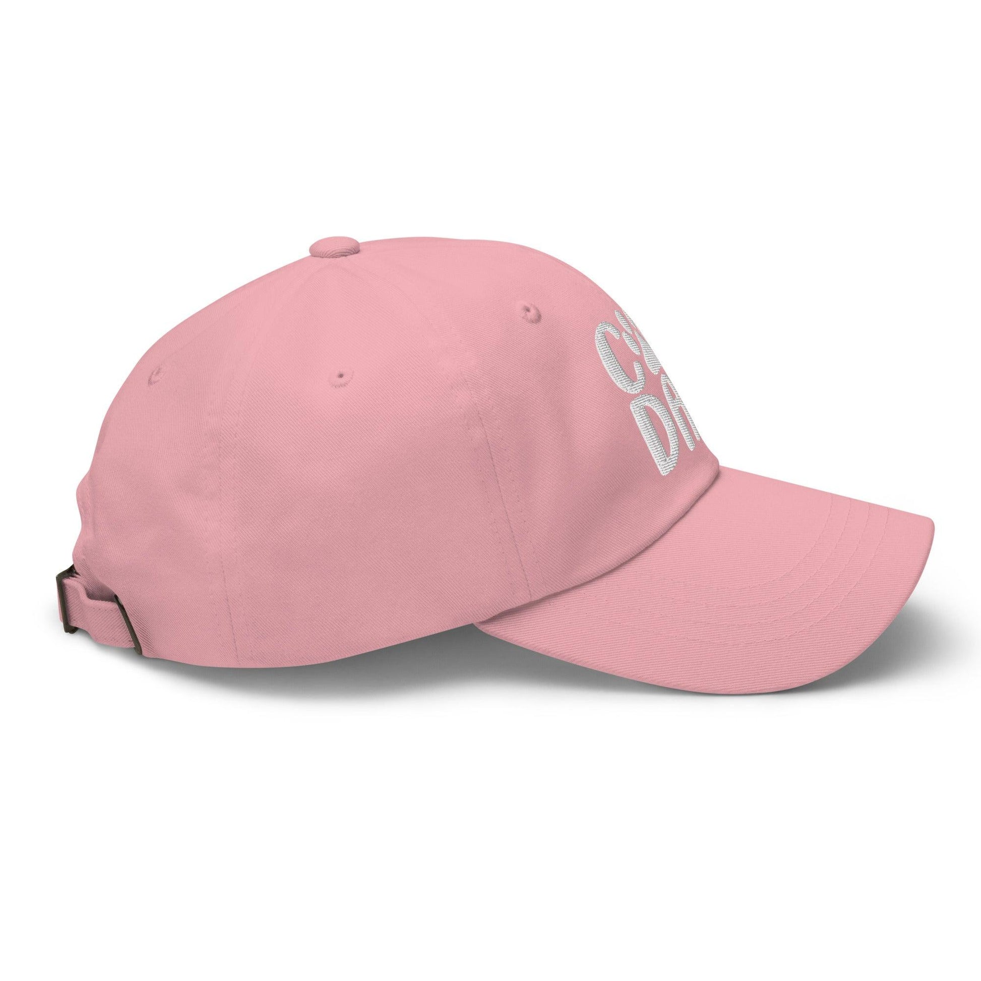 Cat Dad Embroidered Dad Hat Pink