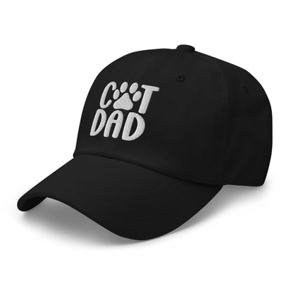 Cat Dad Embroidered Dad Hat Black