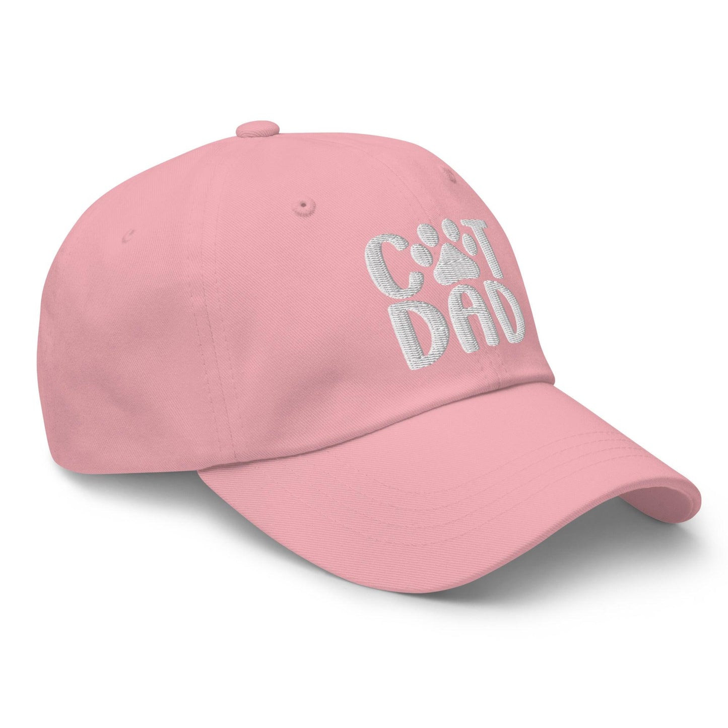 Cat Dad Embroidered Dad Hat Pink