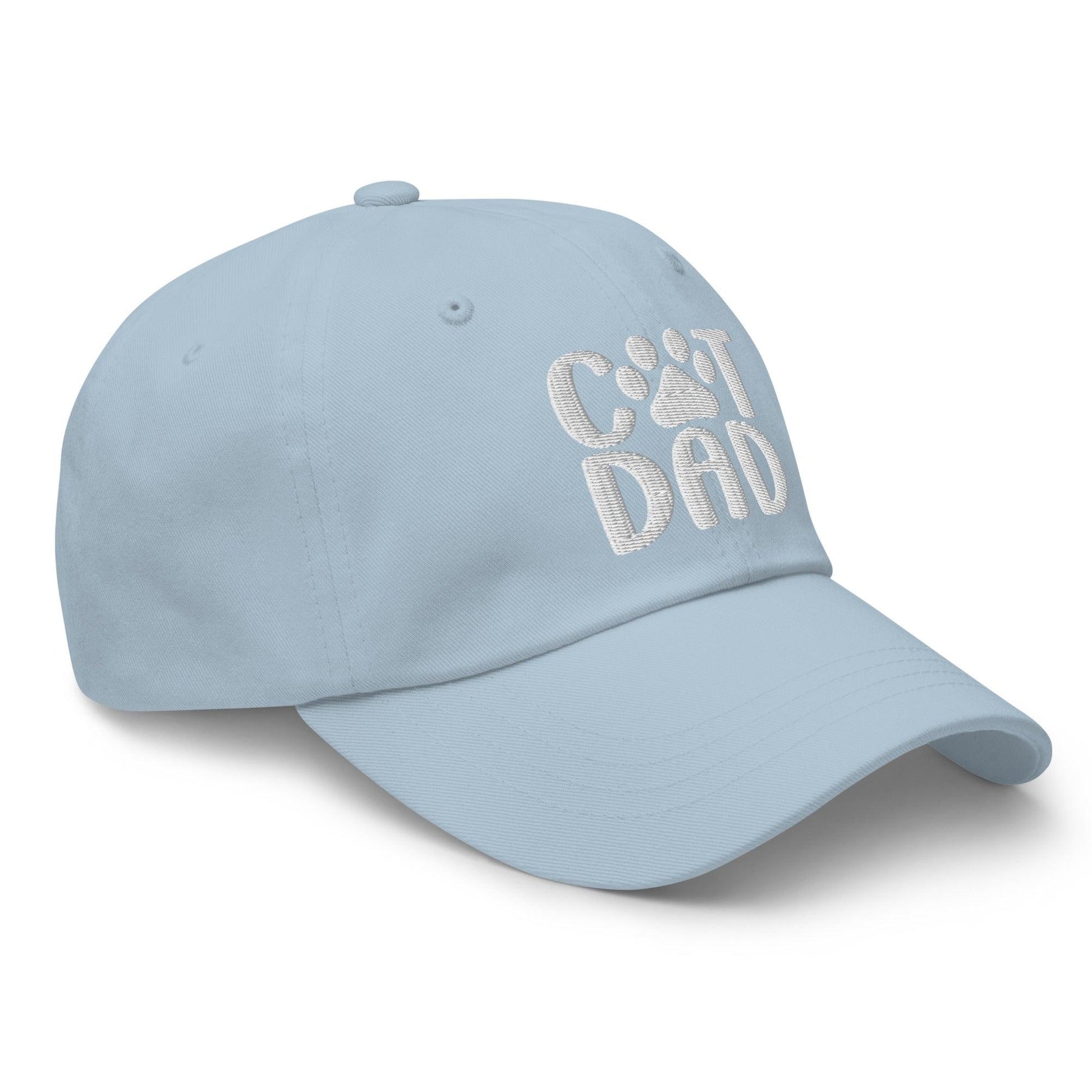 Cat Dad Embroidered Dad Hat Light Blue