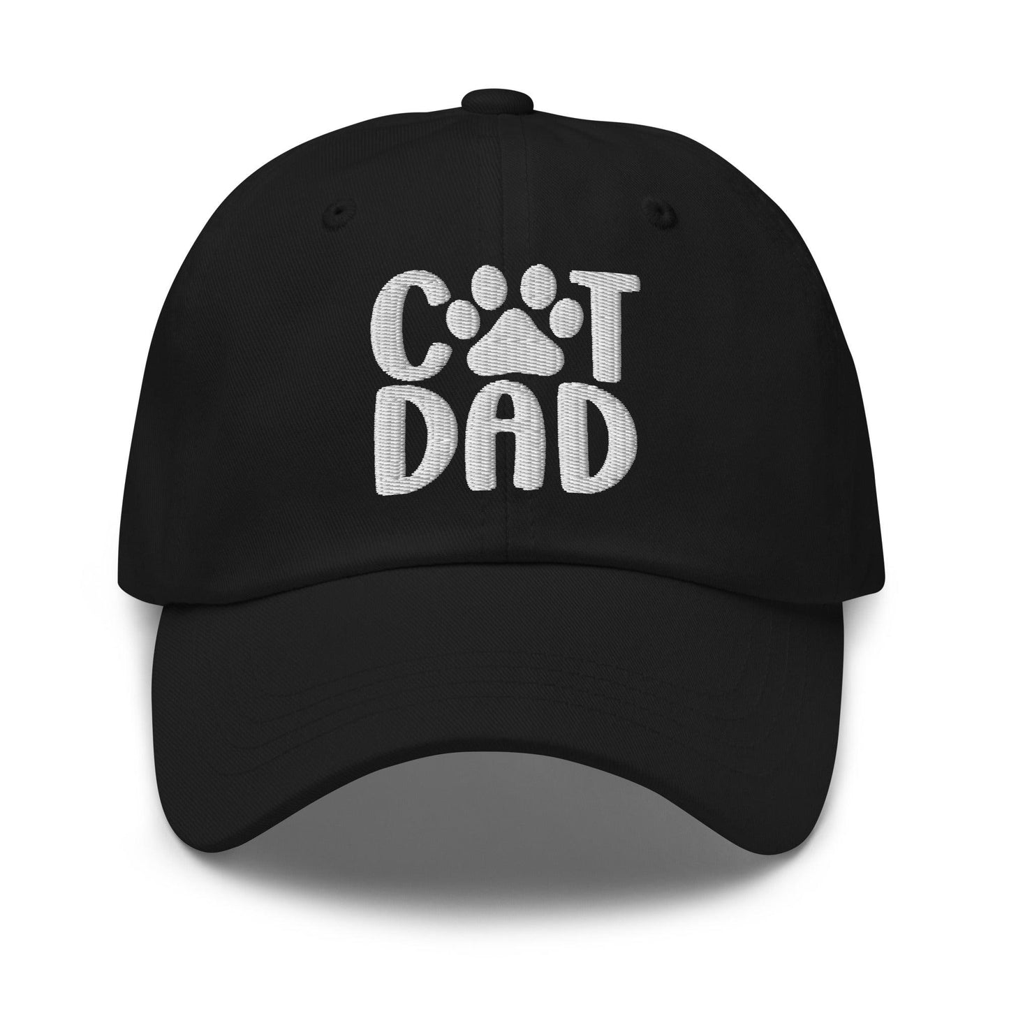 Cat Dad Embroidered Dad Hat Black