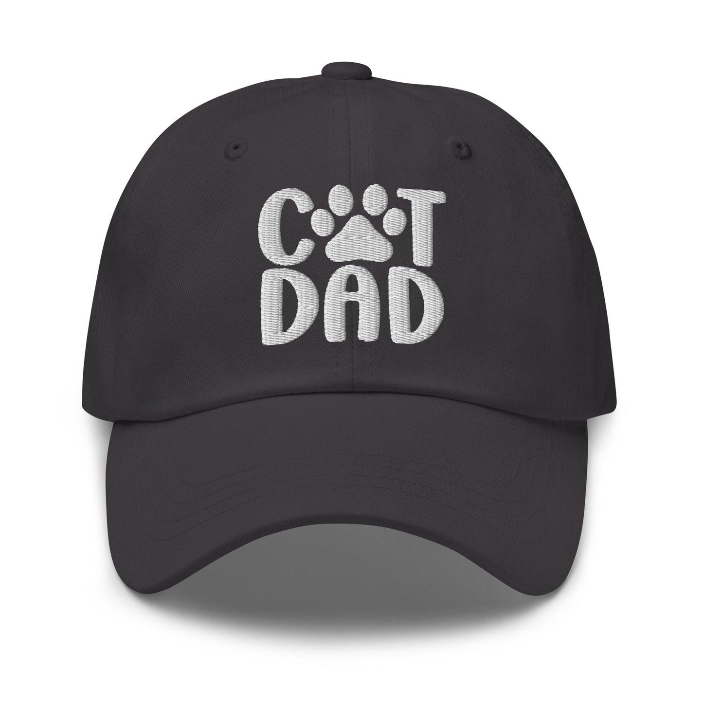 Cat Dad Embroidered Dad Hat Dark Grey