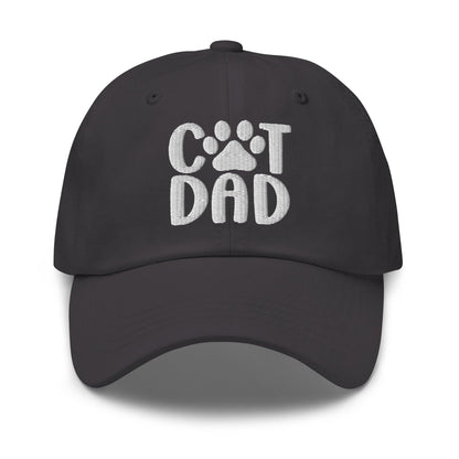 Cat Dad Embroidered Dad Hat Dark Grey