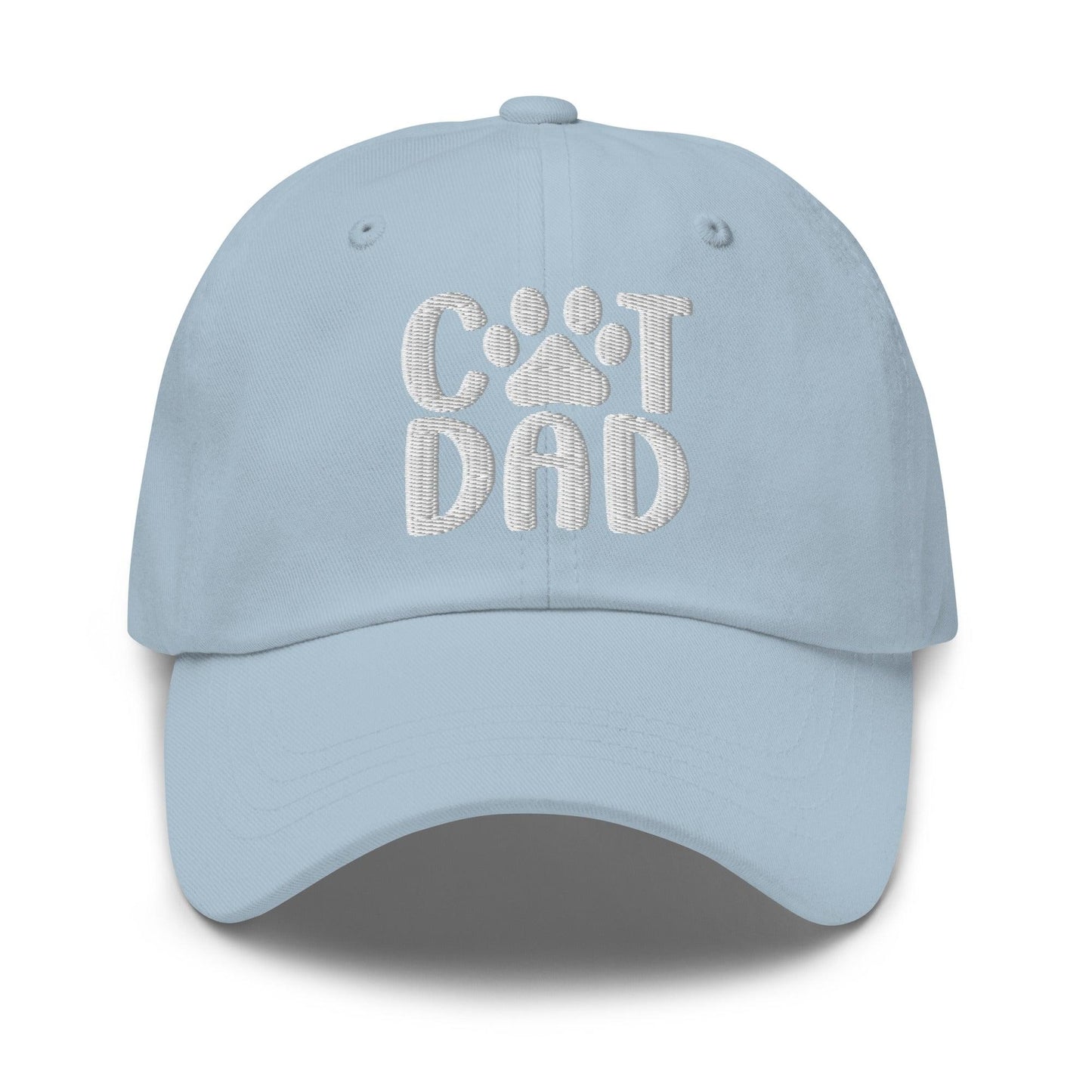 Cat Dad Embroidered Dad Hat Light Blue