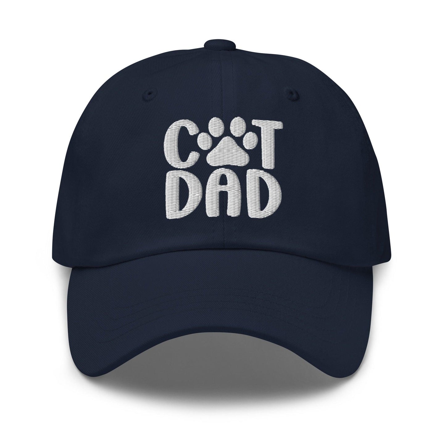 Cat Dad Embroidered Dad Hat Navy