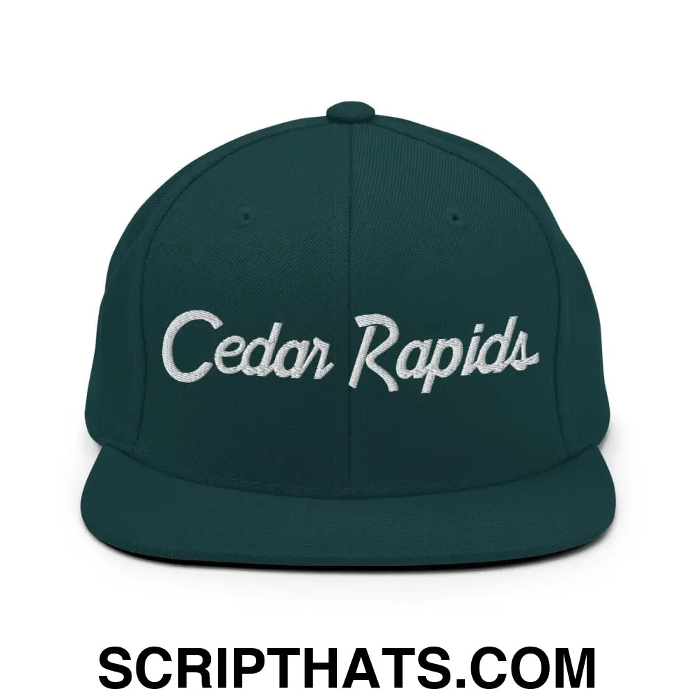 Cedar Rapids Script Snapback Hat Spruce