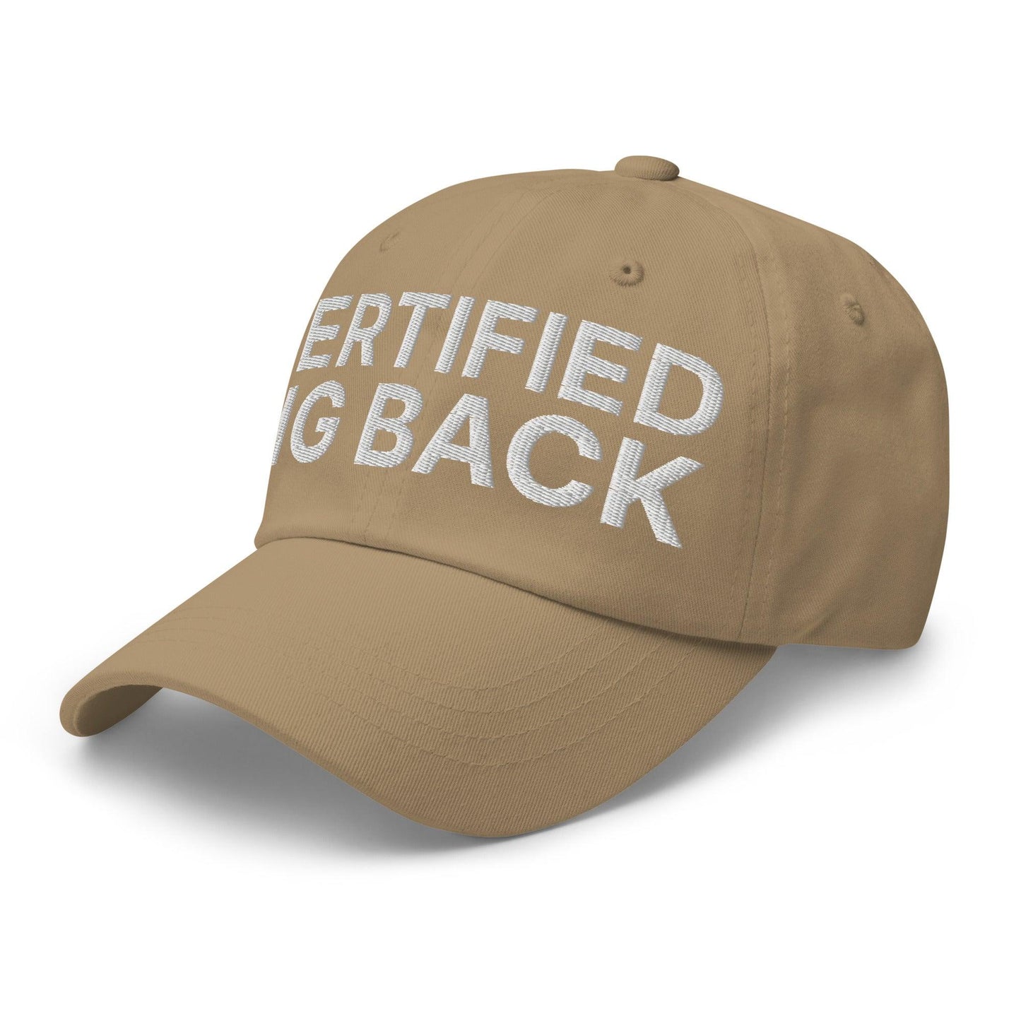 Certified Big Back Embroidered Dad Hat Khaki