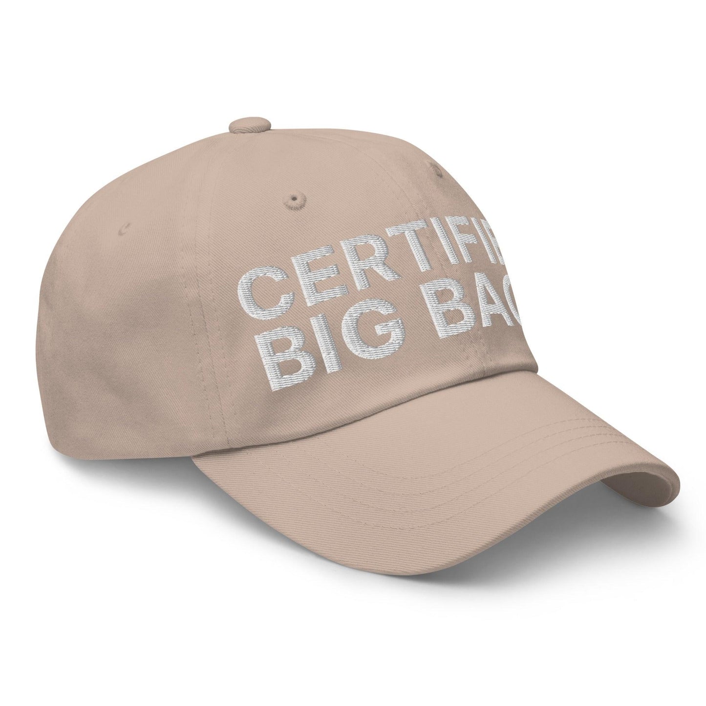 Certified Big Back Embroidered Dad Hat Stone