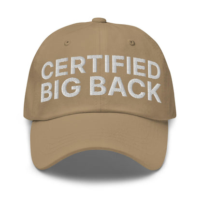 Certified Big Back Embroidered Dad Hat Khaki