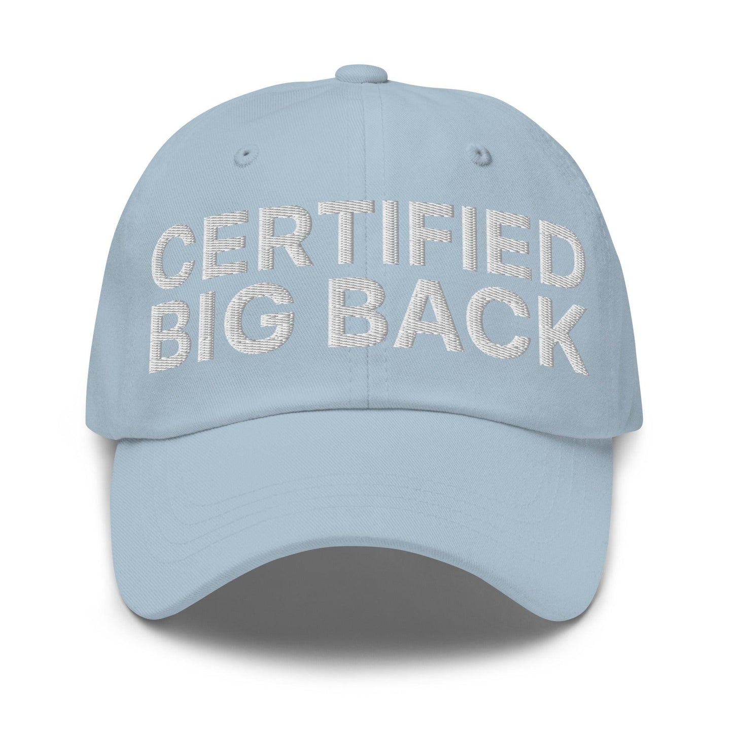 Certified Big Back Embroidered Dad Hat Light Blue