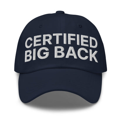 Certified Big Back Embroidered Dad Hat Navy