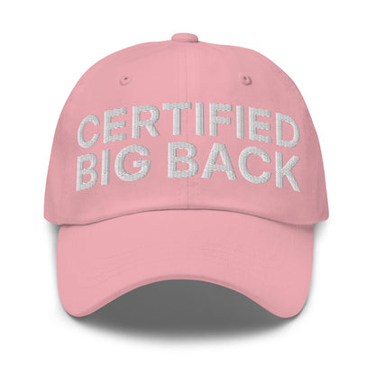 Certified Big Back Embroidered Dad Hat Pink