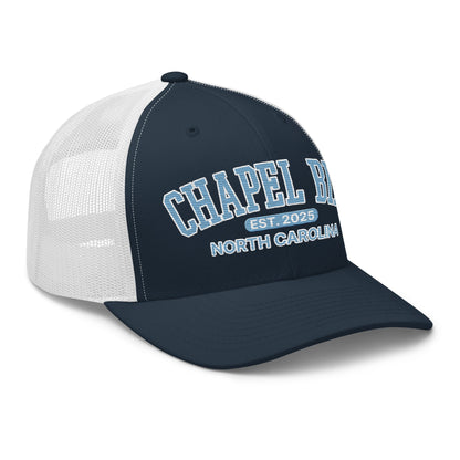 Chapel Bill Belichick UNC Coach Embroidered Mesh Trucker Hat Navy White