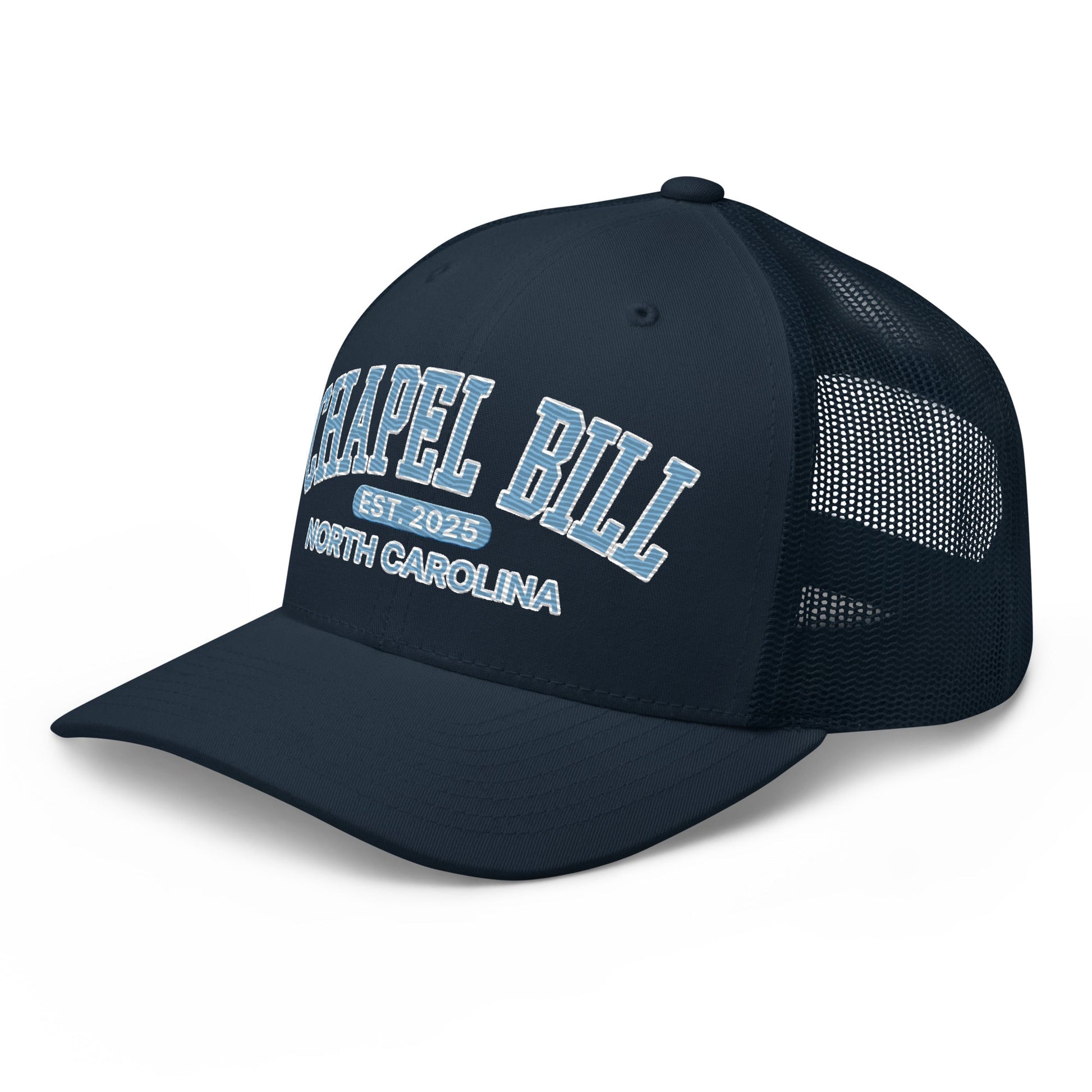 Chapel Bill Belichick UNC Coach Embroidered Mesh Trucker Hat Navy