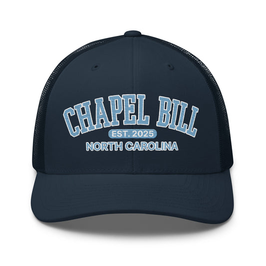 Chapel Bill Belichick UNC Coach Embroidered Mesh Trucker Hat Navy