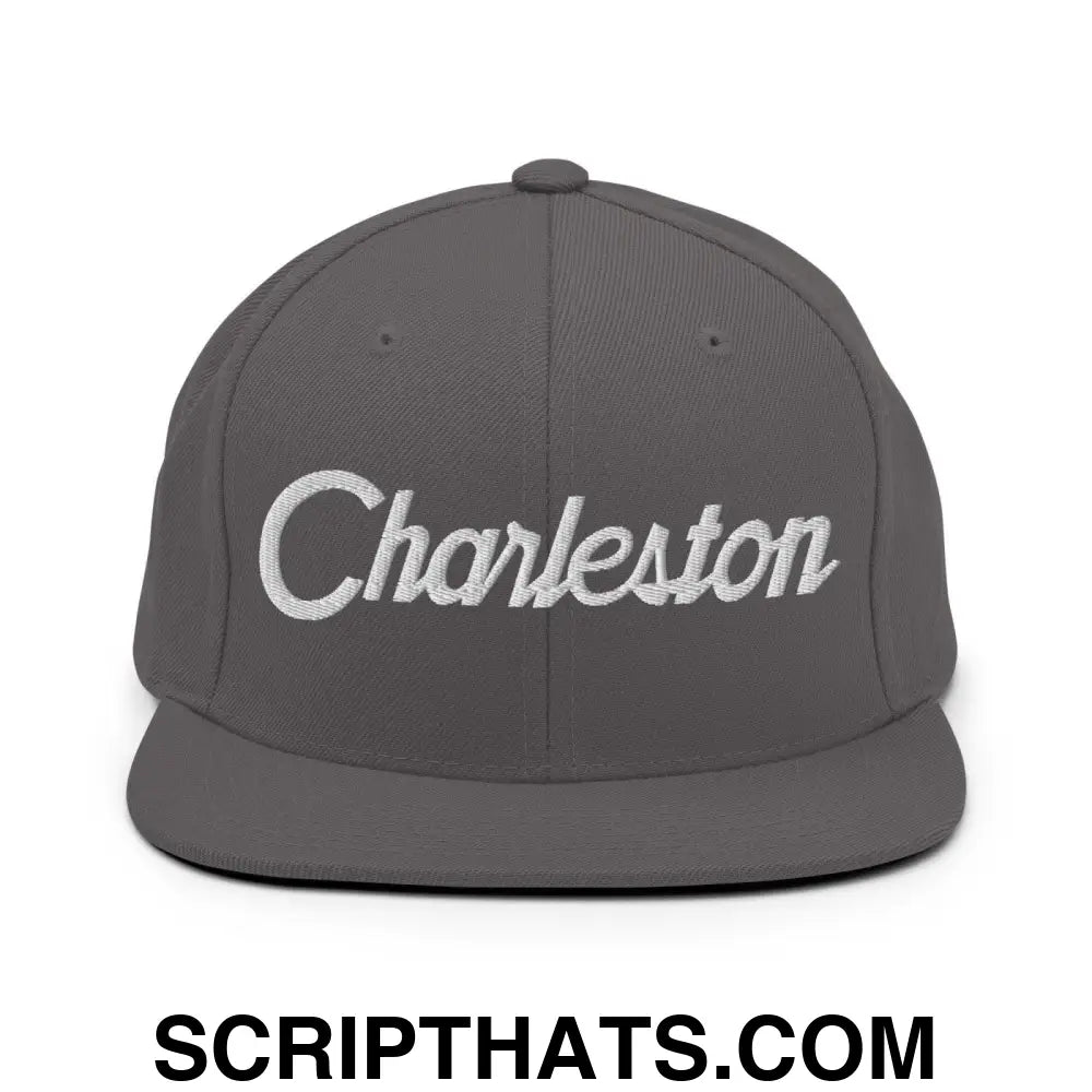 Charleston Script Snapback Hat Dark Grey