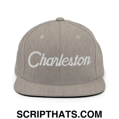 Charleston Script Snapback Hat Heather Grey