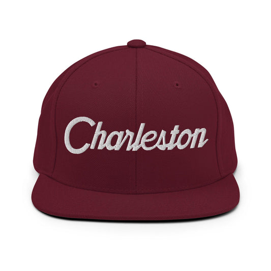Charleston Script Snapback Hat Maroon