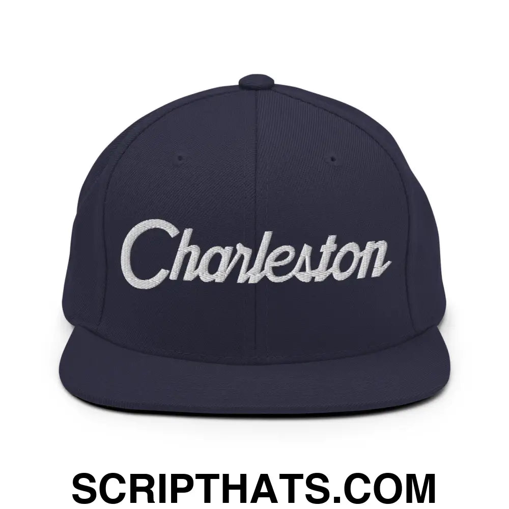 Charleston Script Snapback Hat Navy