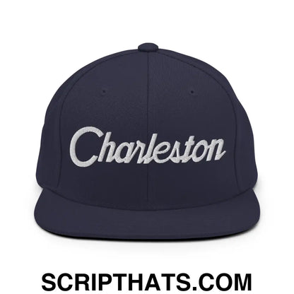 Charleston Script Snapback Hat Navy