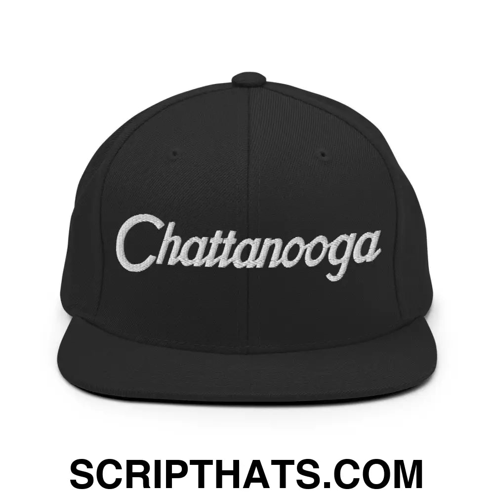 Chattanooga Script Snapback Hat Black