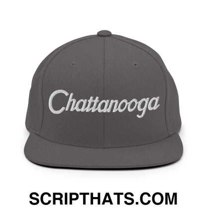 Chattanooga Script Snapback Hat Dark Grey