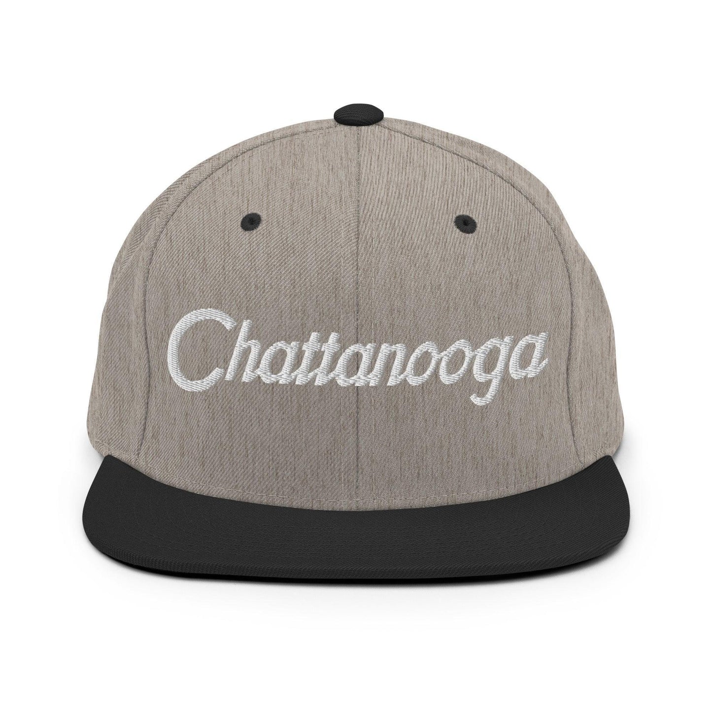 Chattanooga Script Snapback Hat Heather Black