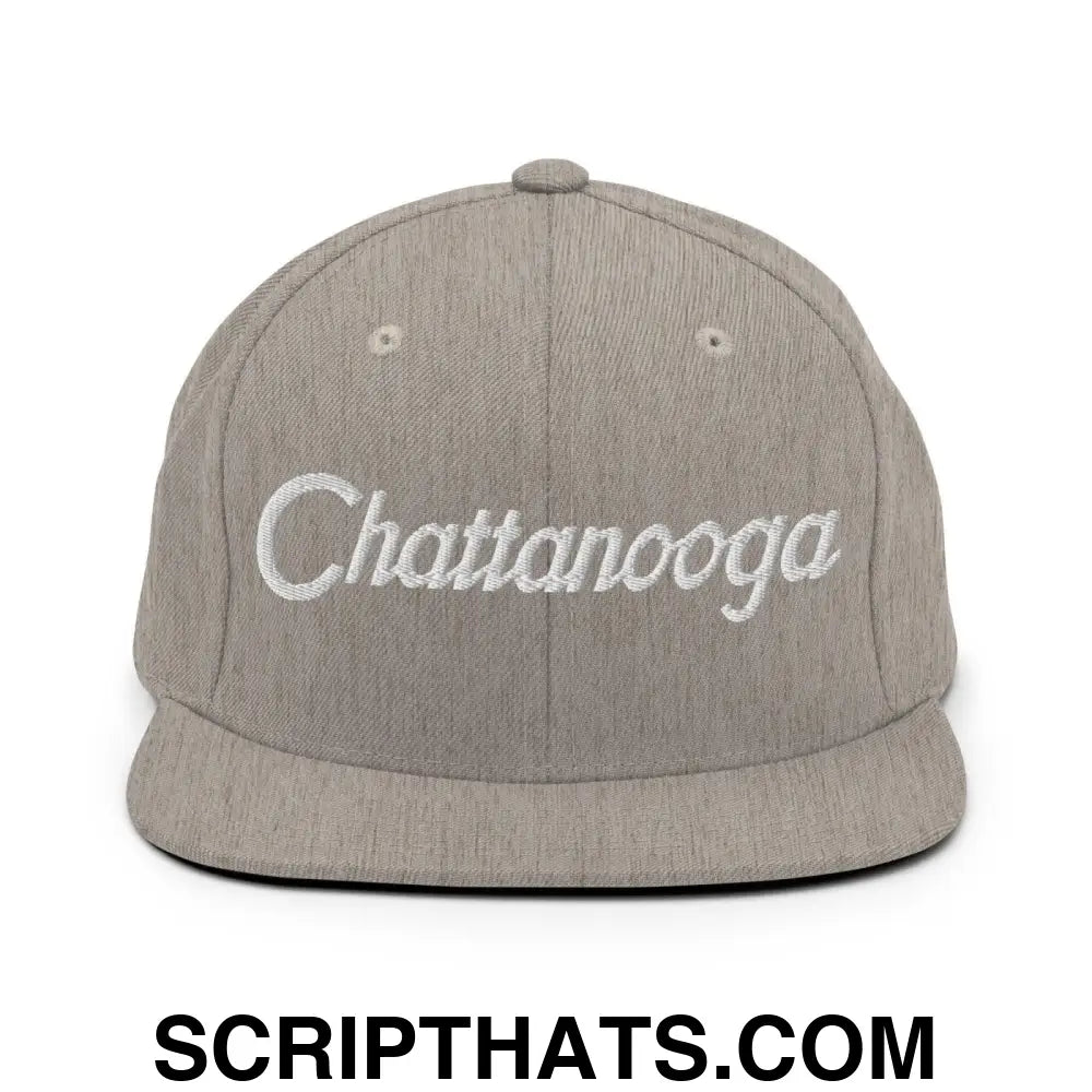 Chattanooga Script Snapback Hat Heather Grey