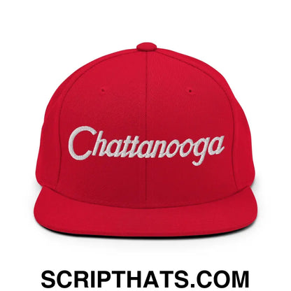 Chattanooga Script Snapback Hat Red