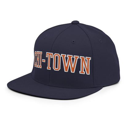 Chi-Town Chicago Football Block Snapback Hat Navy