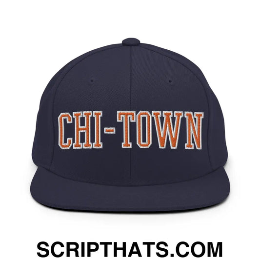 Chi-Town Chicago Football Block Snapback Hat Navy