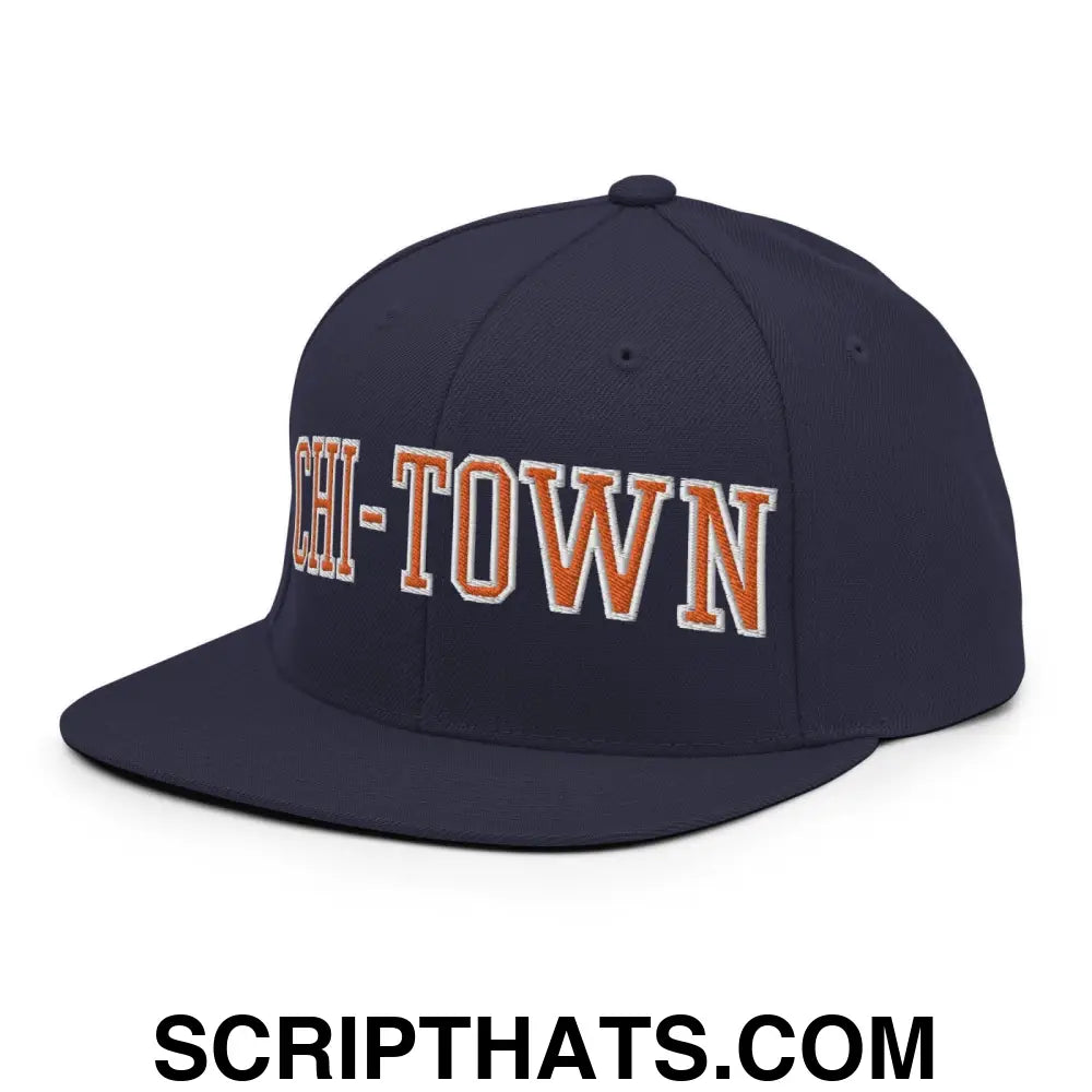 Chi-Town Chicago Football Block Snapback Hat Navy