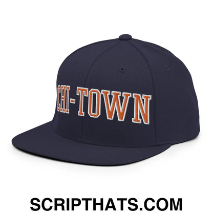 Chi-Town Chicago Football Block Snapback Hat Navy