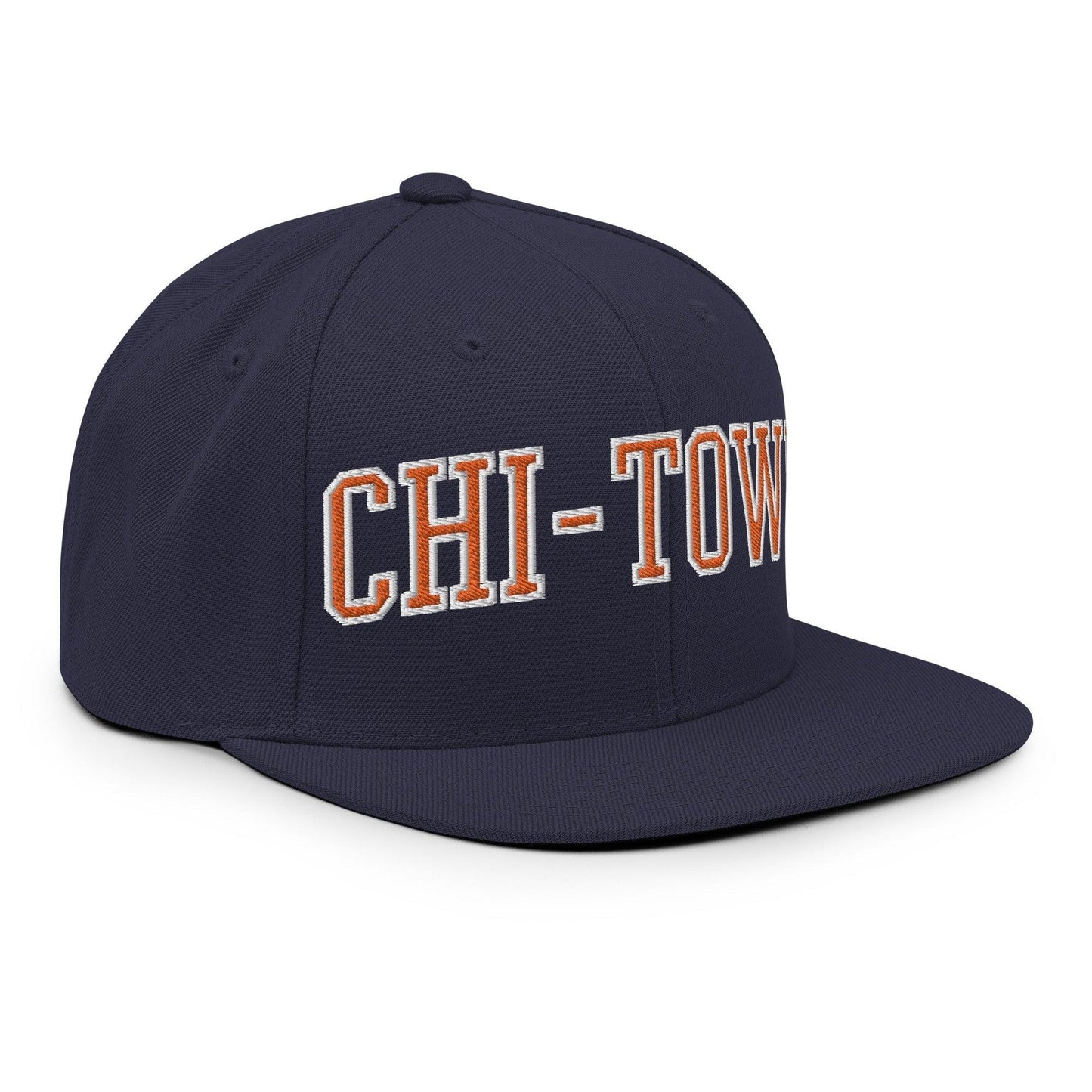 Chi-Town Chicago Football Block Snapback Hat Navy