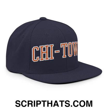 Chi-Town Chicago Football Block Snapback Hat Navy