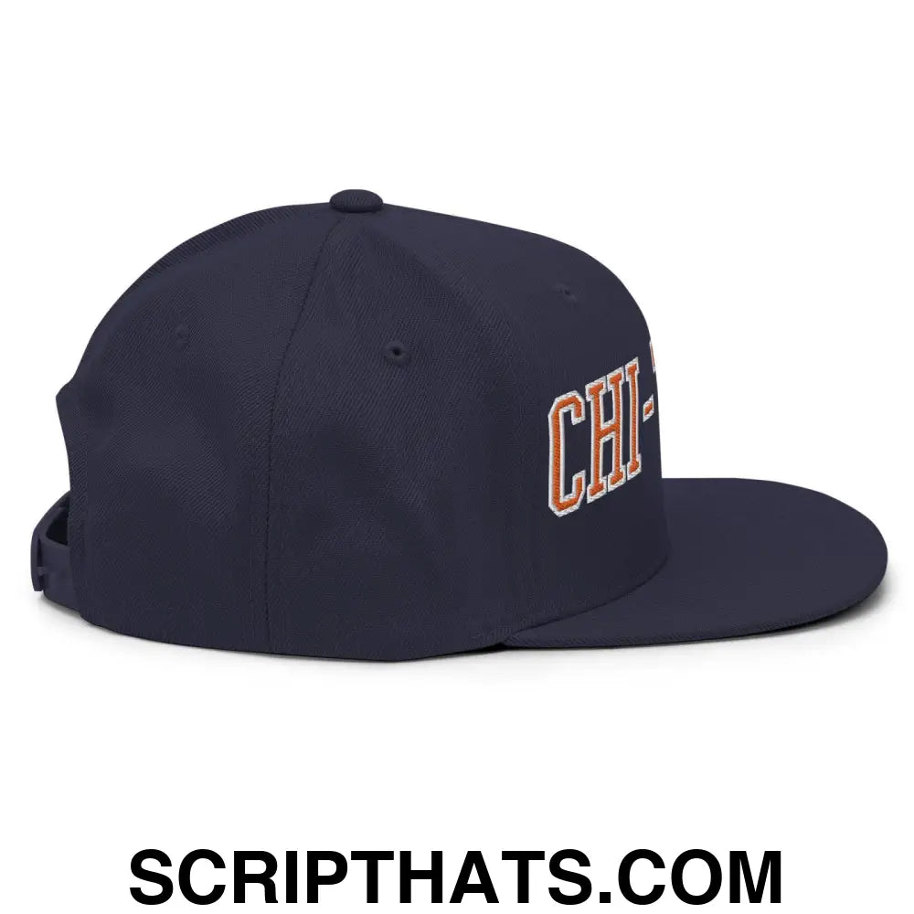 Chi-Town Chicago Football Block Snapback Hat Navy