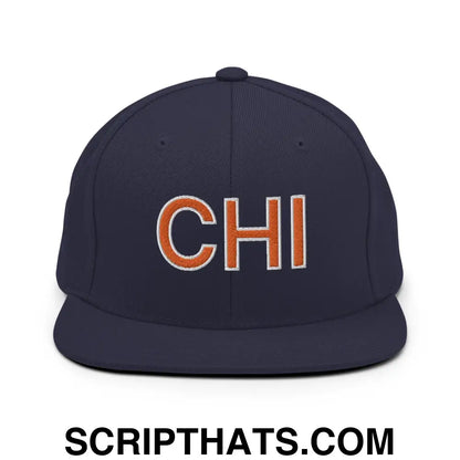 Chicago Chi Football Snapback Hat Navy