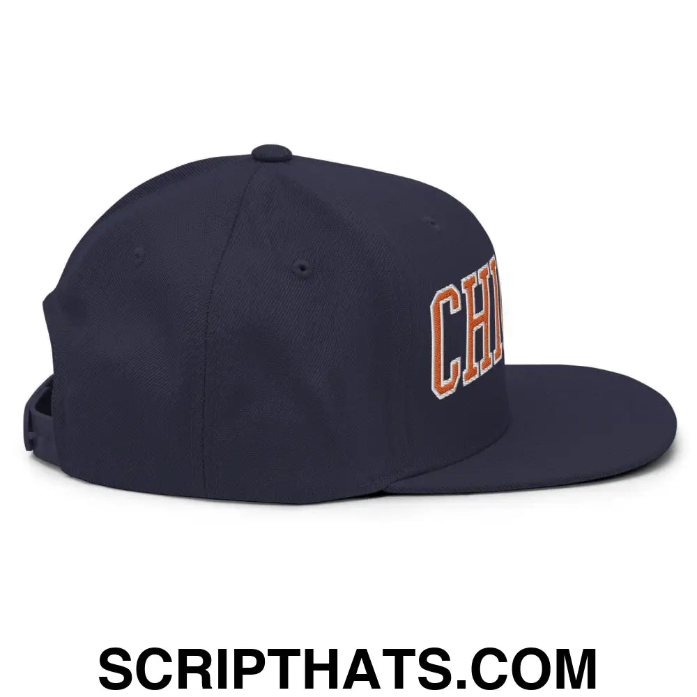 Chicago Football Block Snapback Hat Navy