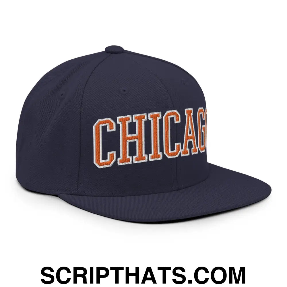 Chicago Football Block Snapback Hat Navy