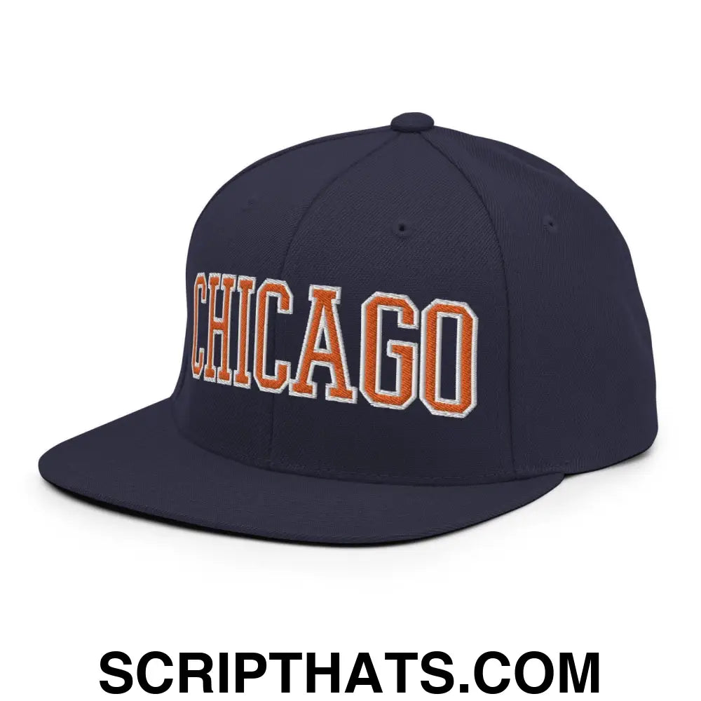 Chicago Football Block Snapback Hat Navy